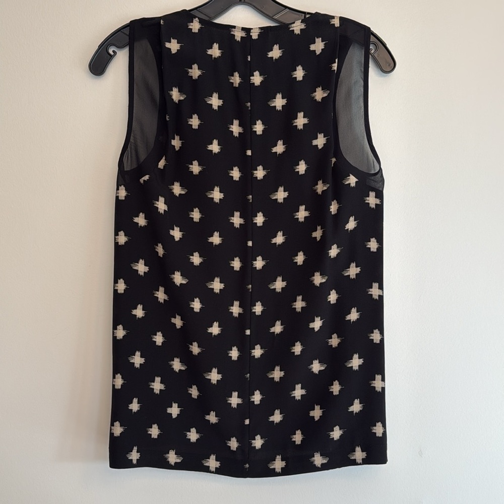 Madewell 100% silk black cream cross tank top blouse size XS EUC - Picture 4 of 6